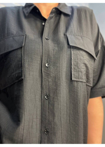 Костюм женский 4218 ткань жаткая рубашка на пуговицах карманы и широкие брюки на резинке MIX RAY (304062684)