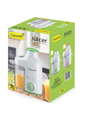 Соковижималка центобежна MR-801 для фруктів овочів томатів цитрусових граната апельсинів жовтогаряча Maestro (297331791)