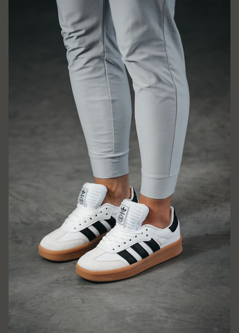 Кроссовки женские и мужские Adidas Samba XLG white | Адидас Самба белые No Brand белые демисезоны (315683569)