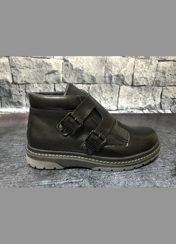 Черные осенние натуральные кожаные ботинки для мальчиков,, бистфор, украина 41 Bistfor
