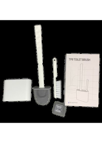 Набір туалетний органайзер йоржик із підставкою силіконовий плоский для миття унітаза підвісної щітка No Brand (315883042)