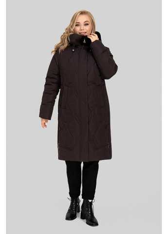 Коричневе зимнє Пальто жіноче Евеліна з капюшоном та кишенями All Posa (ap102620p) A'll Posa