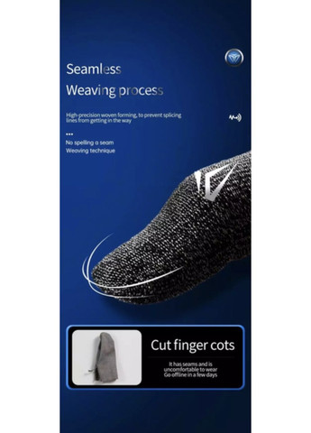 Кіберспортивні сенсорні напальчники для ігор на телефоні CoD Garena Free Fire Fifa (геймпад тригери курки) 4 шт Синій REO (360547119)