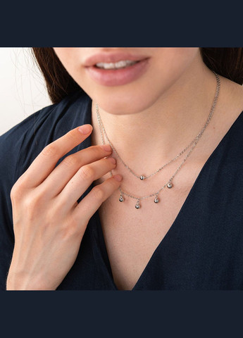 Серебряное колье Шарики 181135 43 Oniks (264644172)