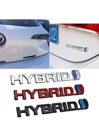 Емблема напис HYBRID чорна 150х24 мм метал (на скотчі) Toyota (369611248)
