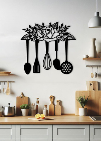 Современная картина на кухню, декор для комнаты "кухонный инвентарь", минималистичный стиль 20х23 см Woodyard (291882773)