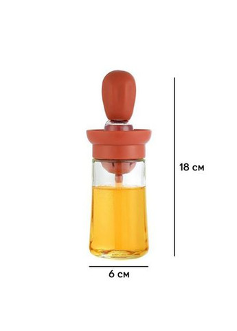 Диспенсер для масла и уксуса 180 мл с силиконовой кистью, Terracotta Semi (334891449)