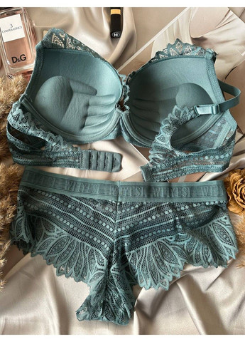 Бирюзовый комплект женского нижнего белья с кружевом Weiyesi