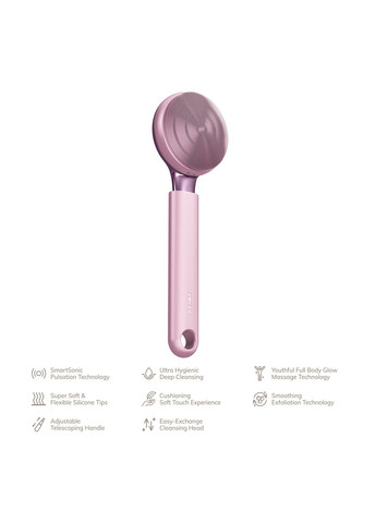 Ультразвуковая щетка для всего тела Sonic Full-Body Brush&Intensive Exfoliator 8в1 pink GESKE (341526158)