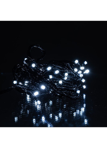 Гірлянда Нитка 50 LED 6 м чорний дріт, білий No Brand (366891897)