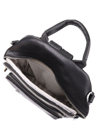 Женский рюкзак из натуральной кожи с большим количеством карманов Vintage Черный No Brand (352167698)