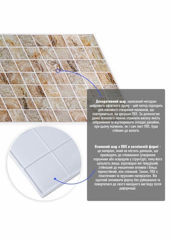 Декоративна ПВХ панель (D) SW-00002481 Sticker Wall (318032432)