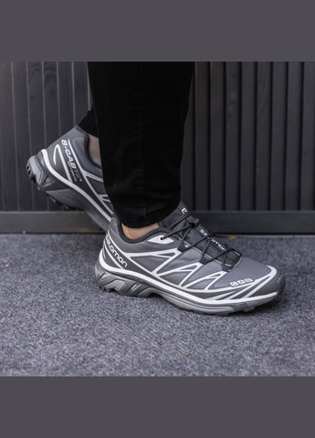 Серые зимние кроссовки зимние мужские salomon xt-6 winter gore-tex gray termo fleece | саломон хт-6 серые термо с флисом No Brand