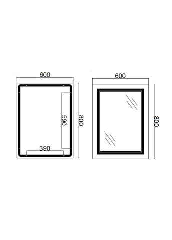 Дзеркало Cardinal 600х800 з LED-підсвічуванням Touch, з антизапотіванням, з димером, рег. темп. кольору (3000-6500K) QT0478C6080 Qtap CA1 (341326457)