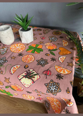 Скатерть Апельсинки рогожка 150 х 180 см Оранжевая No Brand (302976091)