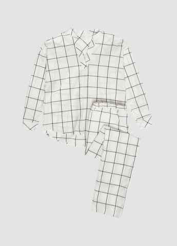 Біла піжама жіноча з вареної бавовни grid s Leglo