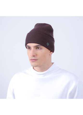 Шапка біні чоловіча віскоза коричнева ГОУП 863-880 LuckyLOOK 863-880М (362623915)