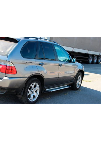 Боковые Подножки Allmond Grey (2 шт, Алюминий) для BMW E53 1999-2006 гг Erkul X5 (388952083)