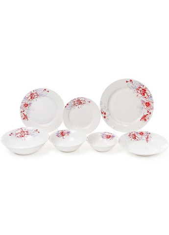 Набор 6 фарфоровых обеденных тарелок "цветы" Bona (282595217)