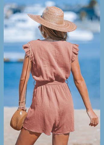 Комбинезон CUPSHE однотонный розовый повседневный хлопок