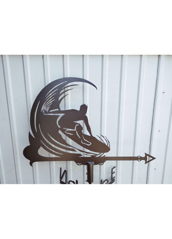 Флюгер на будинок Серфінгіст, флюгер на дах з металу 3 мм. No Brand (368896354)