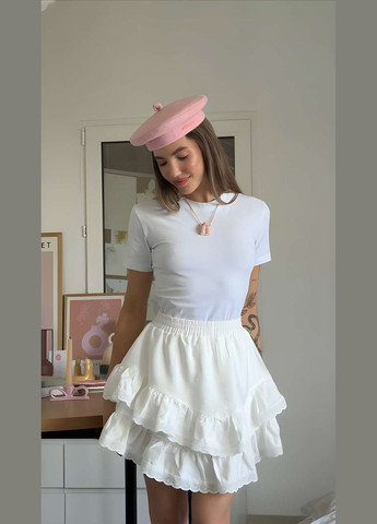 Женская летняя хлопковая базовая футболка в стиле скимс классическая однотонная голубая Україна - (339402773)