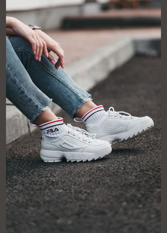 Білі кросівки disruptor 2 ii evo sockfit white — fs1hta1502x No Brand