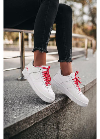 Білі Осінні кросівки чоловічі nike air force 1 supreme white найк аір форс 1 преміум No Brand