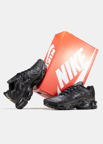 Чорні Осінні кросівки чоловічі nike air max tn plus black | найк аір макс тн плюс чорні No Brand