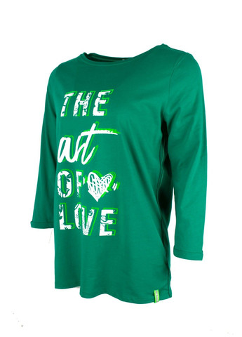 Кофта женская зеленая с принтом на груди The art of Love 011221-002161 Cecil (303024061)