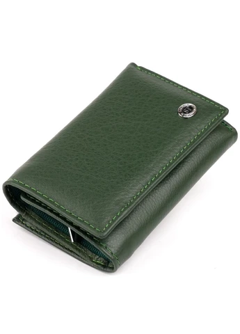 Горизонтальное портмоне из кожи унисекс на магните 19332 Зеленое st leather (401901416)