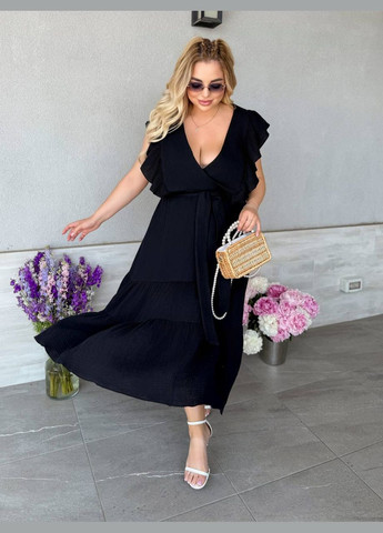 Черное платье Garna однотонное