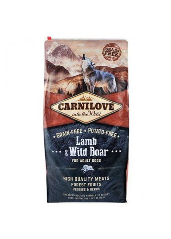Сухой корм Lamb & Wild Boar для взрослых собак всех пород, ягненок и кабан, 12 кг Carnilove (362584223)