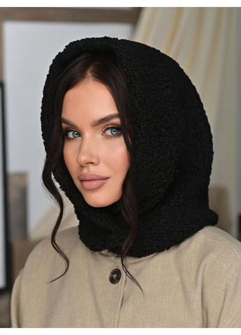 Жіночий капор Teddy букле з каракуля на кнопках чорний No Brand (366432108)