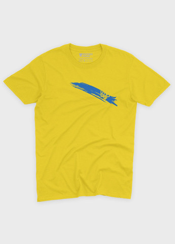 Жовта демісезонна футболка для хлопчика з патріотичним принтом гербтризуб (ts001-4-sun-005-1-086-b) Modno
