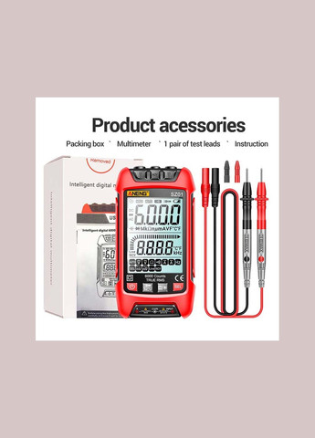 Мультиметр цифровой SZ01 карманный, True RMS, NCV, автоопределение, фонарик, LCD, 600В, 10A Aneng (302737590)