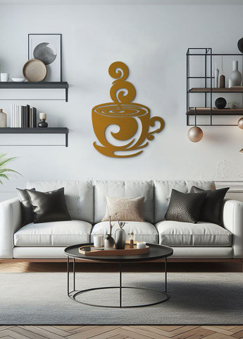 Современная картина на кухню, декор для комнаты "Кофе на двоих", минималистичный стиль 95х70 см Woodyard (291843018)