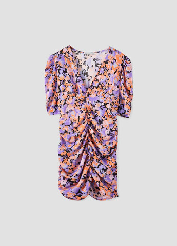 Комбінована кежуал сукня в квітковий принт Pull & Bear однотонна