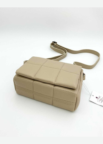 Жіноча бежева сумка крос-боді на плече «Діна» з екошкіри стьобана WeLassie (298568103)