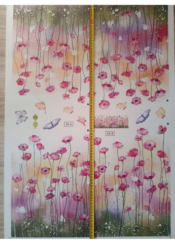 Виниловые наклейки Полевые розовые Цветы ( лист 60 х 90 см) ББ201-16 XX-AB BRUP (358901479)