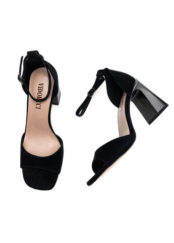 Комбинированные босоножки 01656 черные 37 VIDORCCI с ремешком