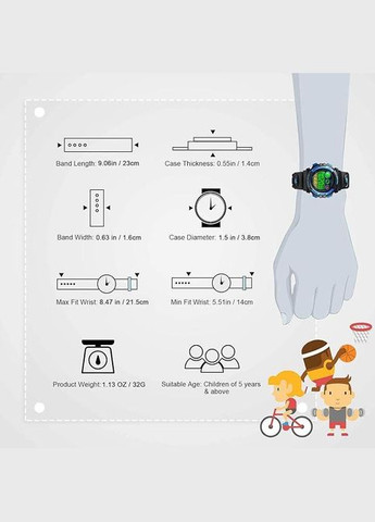 Дитячий електронний спортивний годинник, водонепроникний, LED підсвітка, секундомір, чорний стильний годинник Skmei (325244438)