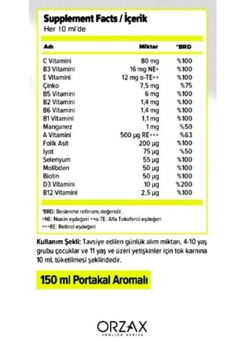 Ocean VM Syrup 150 ml /15 servings/ Orange Orzax (397401751)