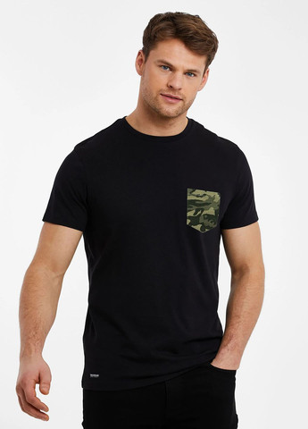 Чорна футболка з бавовни Threadbare
