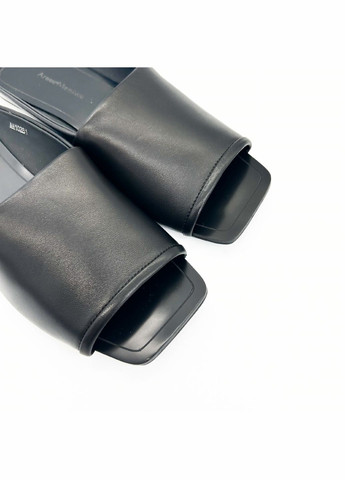 Черные шлепанцы (р) кожа 0-1-1-am-10281 Arees Meniwa