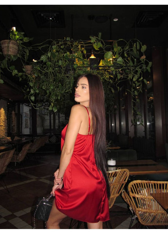 Червона вечірня, кежуал сукня комбінація No Brand однотонна