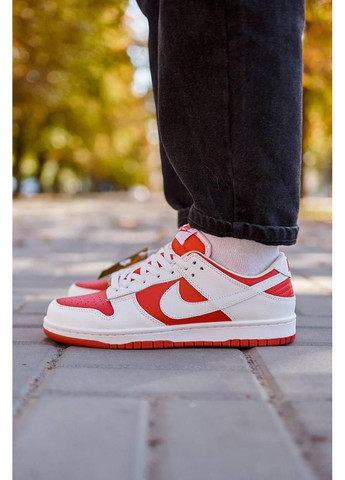 Білі Осінні кросівки чоловічі nike sb dunk low retro red white найк сб данк No Brand