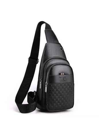 Чоловіча сумка бананка на груди Кенгуру екошкіра в клітку на плече ProDobro (363258906)