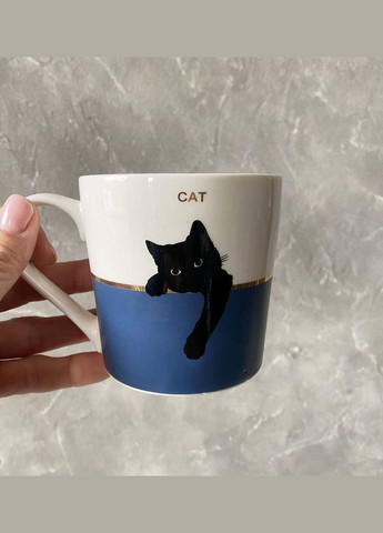 Кухоль порцеляновий 350мл Чорний Кіт (колір на вибір) No Brand (298746905)