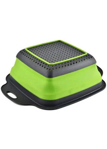 Друшляк силіконовий складаний прямокутний 24х18,5х7,5 Зелений A-Plus (297332003)